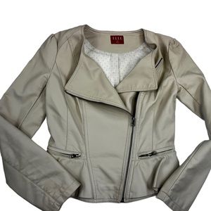 Elle faux leather jacket beige small